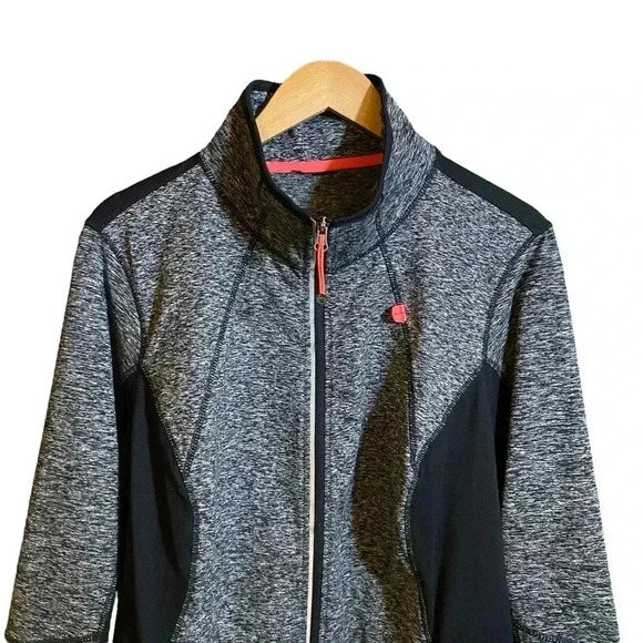 AVE Leisure Jacket Full Zip Black/Gray Hot Pink Accents Front Pockets 22/24 - Picture 3 of 16